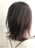 外ハネ質感ミディアムピンクベージュ