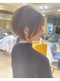 20代30代40代 大人ショートボブ 前髪  シアーカラー カール 川崎