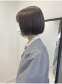 【Cuem 小原】サラッとミニボブ ブリーチなし グレージュ