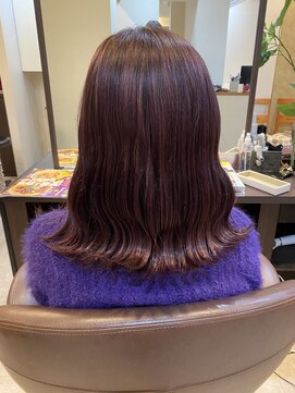 クレドヘアー(CRED HAIR) カシスレッド◇ミディアムヘア◇なみ巻き