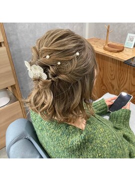 ザ シザーハンズ ナガノ(THE SCISSORS HANDS NAGANO) ふんわり可愛い♪ハーフアップボブアレンジ！