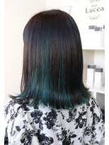 ルーチェア(Lucea) 外はね!インナーカラー!ジェイドグリーン