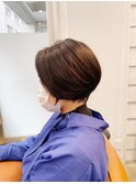 カカオブラウン大人ハンサムショートボブ