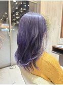 バイオレットカラー フェミニンロング 似合わせカット レイヤー