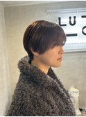 うざバング丸みショート/船橋/くすみベージュ/ブラウン
