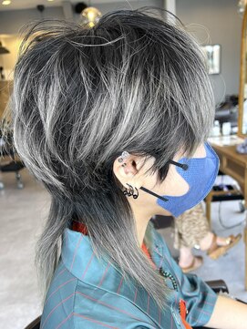 ブレイズヘアー(BLAZEhair) メンズライクマッシュウルフ×ブリーチ２回