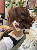 浴衣シニヨンアレンジ♪