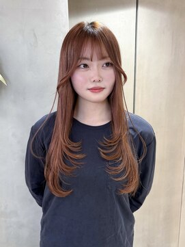 ロンドクロエ 横浜(Lond Chloe) くびれヘア/アプリコットオレンジ/韓国/ブリーチ/レイヤー