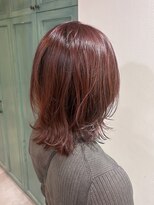 ヘアサロン ナノ(hair salon nano)&nbsp;レイヤーカット/ミディアムヘア/チェリーレッド