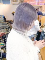 ミラ 新宿(MILA)&nbsp;ブリーチダブルカラー/前髪あり姫カットハイトーンボブ/新宿