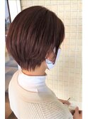 『 小顔丸みショート 暖色系カラー☆ ピンクベージュ 』