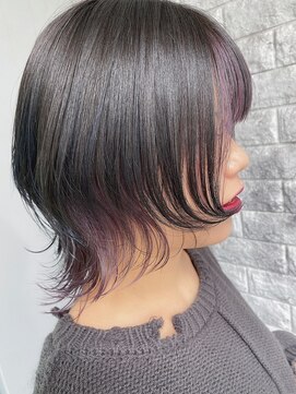 リアイス(Re:ICE) ミニウルフ/くすみブルー/流れるレイヤー/インナーハイライト