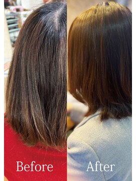 アークスヘアー 大人かわいいモカベージュナチュラルロブヘアー美肌