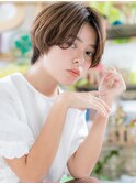 くせ毛風小顔センターパート前髪なしショートc4大宮20代30代40代