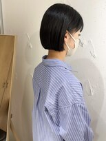 ラミエ バイ メルト 吉祥寺(lamie by melt)&nbsp;"久保田"まとまるぱつっとミニボブ耳かけ前髪顔まわりカット