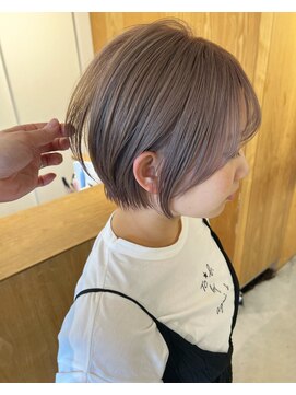トリート 西船橋店(TREAT) ショートボブ×フェイスレイヤー×ミルクティーベージュ
