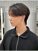メンズセンターパートウルフシースルーマッシュ