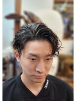 ヘア スタジオ クリブ 北千住(HAIR STUDIO CRIB) 大人男髪ツイストスパイラルパーマ&ハイライトメッシュ