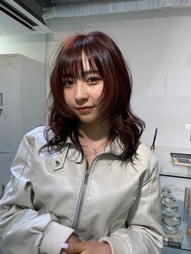 ネルケ 立川(nelke) 顔まわりレイヤー/ワインレッド