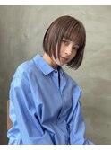 大人ボブ大人ショートボブ切りっぱなしボブ前髪あり前下がりボブ