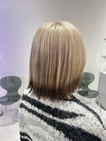 プライズ 成増店(prize)&nbsp;ホワイトベージュ裾カラーエンドカラーボブハイトーン成増