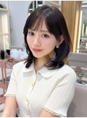 2wayバング 韓国前髪 レイヤーカットくびれヘア 顔周り 銀座