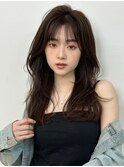 レイヤーカット小顔顔周り・フェイス20代30代ウルフシャギー暗髪