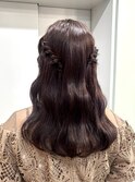 ねじりハーフツイン／お呼ばれヘア／結婚式ヘア