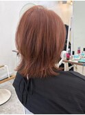 くびれレイヤーボブ/コーラルベージュ/クラゲウルフ