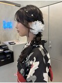 浴衣着付け/浴衣ヘア/サイド編みおろし/茗荷谷/茗荷谷美容室
