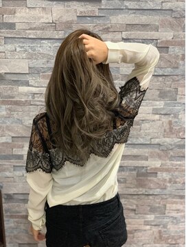 ティーアイランド(t-island) セミロング×ハイライト×アッシュベージュ