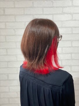 ビス ヘア アンド ビューティー 西新井店(Vis Hair＆Beauty) 10代/20代/ミディアム/秋カラー/インナーカラー/レッド
