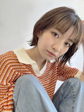 クレビア 名古屋(CreBiA) 大人ボブウルフ20代30代インナーカラー