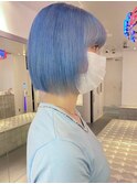 ダブルカラーブルーベージュカラーケアブリーチハイトーンカラー