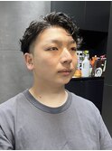 20代30代メンズスパイラルパーマワイルドオシャレ感アッシュ