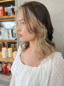 ロンドワン 三宮元町(Lond one) ハイトーン×黒髪★ブリーチ/イヤリングカラー/インナーカラー