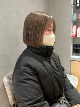 ジアン(GIEN) ボブ/透明感くすみベージュ/1ブリーチ@高岡