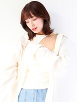 【柴田優香】薄めバングとナチュラルなワンカールミディアムボブ