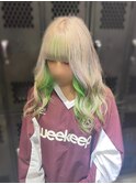 White beige × Lime green ♪.*+・