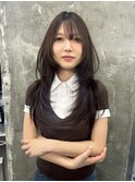 ハイライトカラーミルクティーベージュレイヤーカット