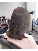 黒髪/グレーベージュ/レイヤーロング/前髪パーマ/髪質改善