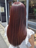 リコ 池袋東口店(Liko)&nbsp;カシスピンク ブリーチなしダブルカラー 艶髪 ストレート 20代