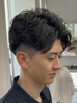 フィフス 天神大名(fifth) 天神大名シャドウパーマメンズカットガイルヘア30代波巻きパーマ