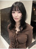 ハッシュカット/レイヤーカット/地毛風カラー/透明感カラー