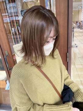 ネオリーブ クタ 町田店(Neolive kuta) 切りっぱなしボブ×シナモンベージュ【町田/町田駅】