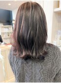 福山イルミナカラー人気caary切りっぱなしラベンダーグレージュ