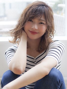 マイラ 銀座(myla) エモージュグレーベージュくびレイヤーロング前髪パーマ黒髪ボブ