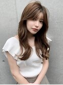 レイヤーカット×アプリコットベージュ×髪質改善カラー
