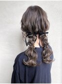 お出掛け前にオススメの【カジュアルツインアレンジ】