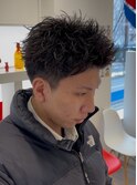 スパイキーショートメンズ学生短髪黒髪刈り上げツーブロ仙台